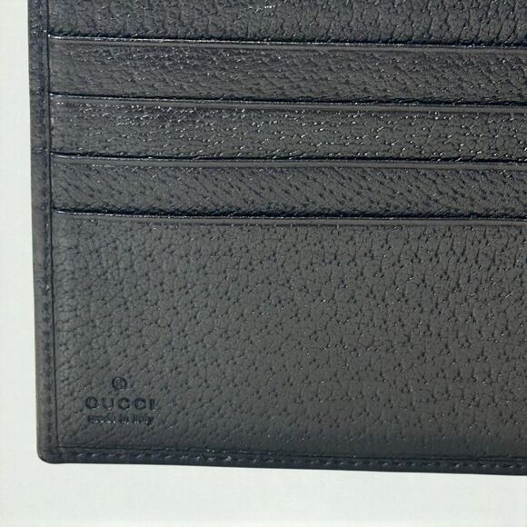 Vintage 90s GUCCI Black Wallet Unisex Double Snap Bifold GG Canvas & Leather COA - Picture 11 of 16